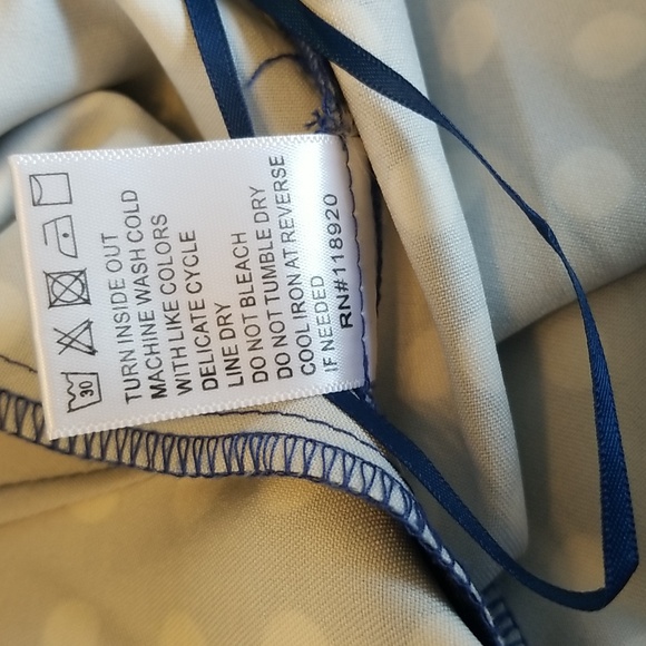 Lucy Paris Womens Wide Leg Blue White Polka Dot Pants Size Extra Large - Picture 13 of 13